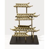 Nouvelle Arrivée : Sculpture en Laiton Géométrique Abstraite Faite à la Main, Décoration Art Déco Tendance pour Table de Salon
