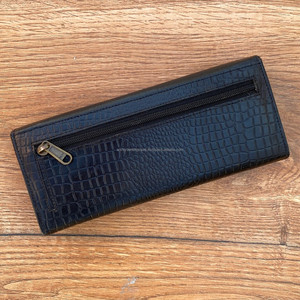 กระเป๋าสตางค์หนังจระเข้สำหรับผู้หญิงกระเป๋าคลัทช์ยาวลายนูนสำหรับผู้หญิงที่ใส่บัตรเครดิตกระเป๋าสตางค์หนังวัวแท้แบบสั่งทำ - Product Image 4