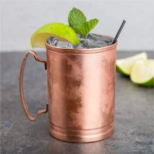 Juego de Tazas Moscow Mule de Cobre Martillado Hechas a Mano, Tazas de Cobre Puro Sólido con Asa de Latón, Vajilla para Cócteles de Grado Alimenticio, 16oz 18oz - Product Image 6