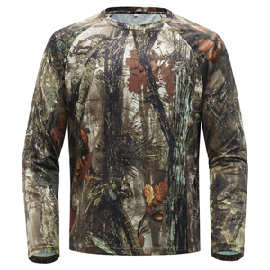 เสื้อรัดรูปลายพรางแบบ Real Tree สำหรับล่าสัตว์ ผลิตตามสั่ง ขายส่ง ผ้าสแปนเด็กซ์/โพลีเอสเตอร์คุณภาพสูง 220 กรัม แขนยาว สำหรับผู้ชาย ผลิตตามสั่ง - Product Image 5