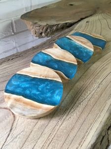 Premium Decorative Wooden And Resin <b>Coaster</b> <b>Set</b> For Coffee Mug Tea Cup And Beverage Table Protection - Product Image 1