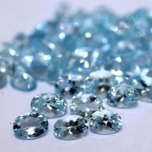 Aigue-marine naturelle taille ovale, facettée, bleu fin, haute qualité, pierres précieuses en vrac, pierre de naissance de mars, encerée/oléifiée, de tiers - Product Image 5