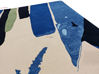 Tapis Bhadohi personnalisés de haute qualité tapis tufté à la main multicolore salon tapis de laine australienne abstrait 3D Design tapis hôtel