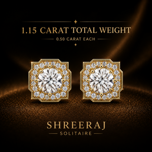 Pendientes de Diamantes Cultivados en Laboratorio con Corte Redondo de Inspiración Vintage, Oro Puro de 14K, Joyería Fina Premium para Bodas, para Mujer - Product Image 2
