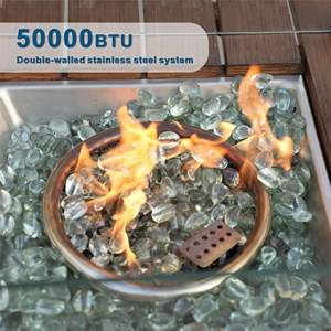 Juego de Sofás para Patio de 7 Piezas con Brasero de Gas y Mesa de Comedor con Contenedor de Hielo para Comer al Aire Libre - Product Image 4