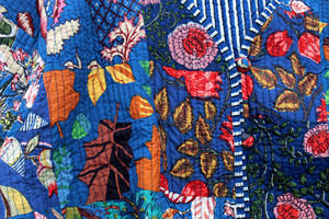 Vestes réversibles matelassées en coton à imprimé floral bohème pour femmes, manteau d'hiver vintage fait main avec fermeture à bouton unique - Product Image 4