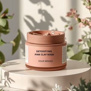 Masque capillaire semi-permanent détoxifiant à l'argile rose - Soin nourrissant, hydratant, lissant et réparateur sans rinçage pour tous types de cheveux - Product Image 1