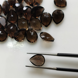 Cuarzo Ahumado Natural 10x8MM Corte Pera, Gema Suelta de la Mejor Calidad para la Fabricación de Joyas - Product Image 3