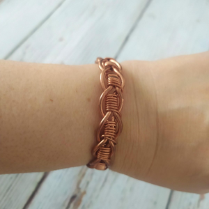 Pulsera de Cobre Puro 100% de la India, Artesanía Metálica Curativa, Brazalete Unisex Liso y Brillante, Terapia, Meditación, Moda, Religiosa - Product Image 4