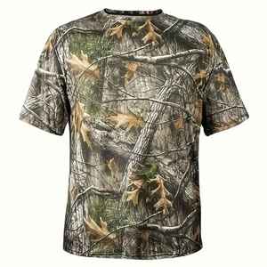 T-shirt à manches courtes camouflage pour homme, séchage rapide, respirant, évacuation de l'humidité, polyester, pour la chasse en plein air - Product Image 1