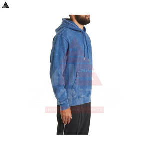 Custom Vintage <b>Oversized</b> Heavyweight Pullover <b>Hoodie</b> Men Acid Washed Hoodies Streetwear Cut Collar Ripped Basics Cotton Blended - Product Image 6