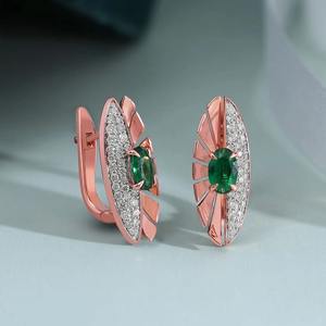 Pendientes de Oro de 14K, Estilo Vintage, de Moda, Venta al por Mayor, con Diamante de 1 Quilate, Corte Brillante, Color DEF, para Mujer - Product Image 3