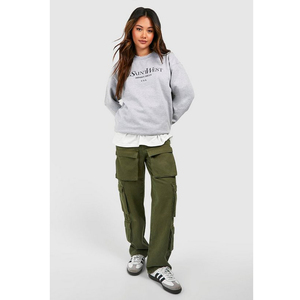 Sudadera con Capucha Extra Grande para Mujer, Estilo Urbano, Ecológica, 100% Algodón, con Hombros Caídos, Manga Larga, Informal - Product Image 1