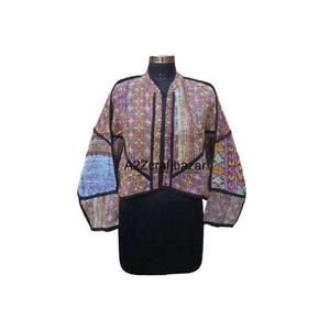เสื้อแจ็คเก็ตกุดารีทำมือสำหรับผู้หญิง ผ้าฝ้ายหนานุ่มสไตล์อินเดีย หลากสี วินเทจ ผ้าฝ้ายคันธาแท้ 100% ลายชนเผ่า - Product Image 1