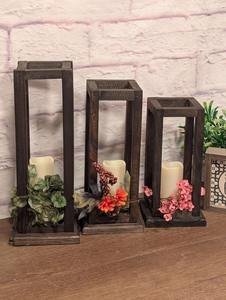 Centro de Mesa Rústico Blanco, Decoración Rústica, Portavelas de Metal y Madera, Farol Navideño, Decoración Antigua para el Hogar, Boda, Festividades - Product Image 3