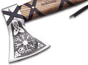 Hacha Tomahawk Artesanal de Acero Industrial con Alto Contenido de Carbono, Multiusos, para Camping, Supervivencia al Aire Libre, Mango de Madera de Palisandro, Cuero, 1.5 kg - Product Image 3