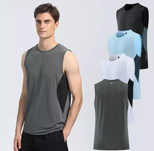 เสื้อกล้ามผู้ชาย LUXE ATTIRE INDUSTRY ขายส่ง เสื้อผ้าฝ้ายน้ำหนักเบา ระบายอากาศได้ดี เสื้อออกกำลังกายแบบไม่มีแขน สำหรับไลฟ์สไตล์แอคทีฟ - Product Image 1