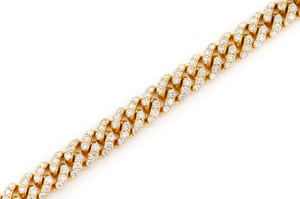 Pulsera de eslabones cubanos de moissanita de 6 mm para hombre y mujer, joyería de lujo estilo hip hop con incrustaciones, brazalete de lujo hecho de oro macizo de 14k - Product Image 3