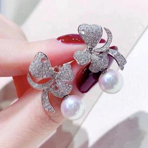 Boucles d'oreilles pendantes en argent pur 925, 10-11 mm, lumière intense, sans défaut, nouvelle collection, luxe léger, perle d'or naturelle, sucre de roche, polyvalentes - Product Image 4