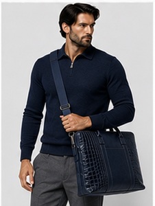 Sacoche de travail vintage en cuir véritable de qualité supérieure pour homme, motif alligator, pour ordinateur portable, idéale pour les affaires et les activités extérieures - Product Image 3