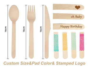 Juego de Cubiertos de Madera 100% Biodegradables Premium, Cuchara, Tenedor y Cuchillo Desechables de Bagazo de Caña de Azúcar, Ecológicos para Fiestas - Product Image 4