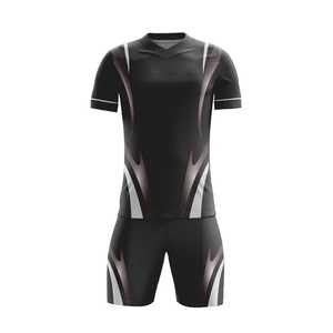Camiseta de Fútbol Sublimada Personalizada para Hombre, Manga Corta, Absorbente de Humedad, Degradado Negro, Uniforme de Equipo, Adulto, Todas las Temporadas, Corte Atlético - Product Image 1