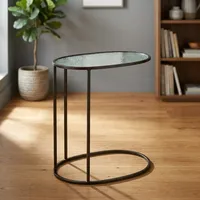 Table d'appoint ronde en bois faite à la main avec pieds en fer, design emboîtable, meubles de salon du Rajasthan