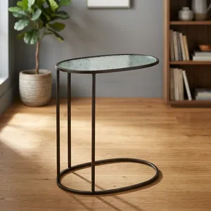Modern Handmade Round Wooden Coffee <b>Table</b> with Iron Legs <b>Nesting</b> Design Rajasthan Living Room Furniture - Product Image 6