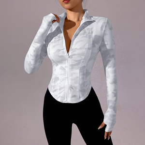 <b>Women</b> Active Yoga <b>Jacket</b> Plus Size Breathable Lightweight <b>SMART</b> FABRIC Eco-Friendly Four-Way Stretch Front Skinny Fit Top - Product Image 1