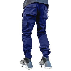 <b>Men's</b> Premium Cargo <b>Jogger</b> Pants with Reflective Piping, Multiple Utility Pockets, Elastic Drawstring Waist & Adjustable Cuffs - Product Image 3