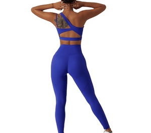 ชุดโยคะไร้รอยต่อกางเกงขาสั้น2ชิ้นสำหรับผู้หญิงชุดออกกำลังกายวิ่งยิมระบายอากาศได้ดีสำหรับฤดูใบไม้ร่วง - Product Image 2