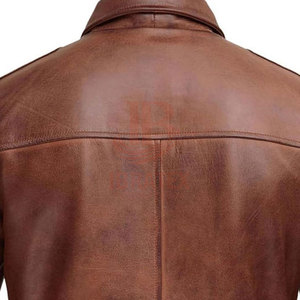Chaqueta de Cuero Sólida de Estilo Único Clásico para Hombre, Cuello Camisero, Forro Suave, Transpirable, Ecológica, Informal, para Invierno - Product Image 6