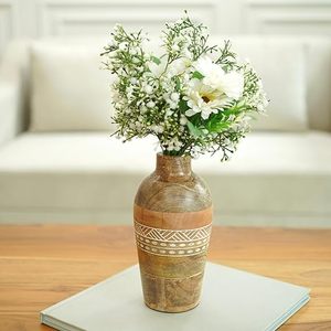 Vase décoratif en bois moderne fait main, écologique, pour table, porte-fleurs, cadeau pour la décoration de la maison ou de mariage - Product Image 1