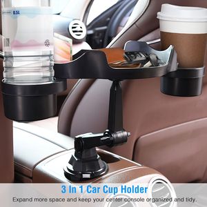 Portabicchieri Girevole a 360 Gradi per Auto, Vassoio Espandibile per Bottiglie e Oggetti - Product Image 4