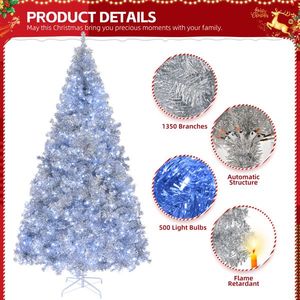 8 FT Pre-Lit Artificial Christmas Tree with 1350 Branch Tips & 500 Lights Hinged Pine Tree Remote Control Holiday Decor - Product Image 5