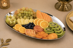 Plateau de service à fruits en métal moderne, plateau à fruits ovale décoratif, plateau de service de luxe pour la table, pour les dîners et les réceptions - Product Image 6