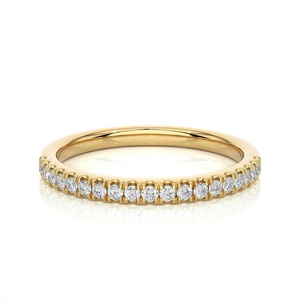 Anillo de media eternidad Micro Pave de oro sólido hecho a medida, anillos de compromiso de diamantes creados en laboratorio, diseños de joyería minimalistas exclusivos - Product Image 1