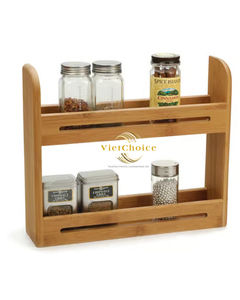 VIETCHOICE Premium Bamboo Three-Layer Multifunction Non-folding Expandable Standing Spice <b>Rack</b> Modern <b>Kitchen</b> <b>Storage</b> Organizer - Product Image 2
