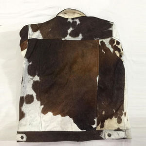 Chaqueta de cuero con pelo de vaca para hombre, chaqueta de cuero con estampado de vaca, chaqueta de cuero personalizada para hombre - Product Image 3