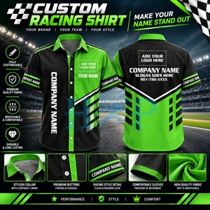 Chemise de sport respirante de haute qualité, personnalisée pour le motocyclisme, à manches courtes, avec impression personnalisée pour le personnel de box. - Product Image 3