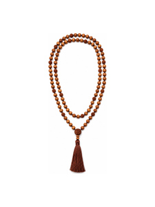 Mala de 108 cuentas hecha a mano de madera perfumada para oración |   Collar de Meditación Rudraksha |   Borla para Yoga Mala - Product Image 5
