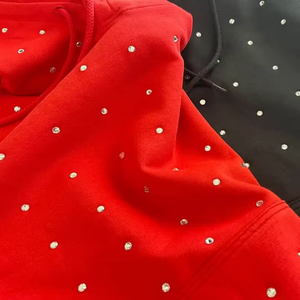 Sudadera con Capucha de Invierno para Hombre de Alta Calidad con Pedrería, 100% Algodón Felpa, Logotipo Personalizado, Servicio OEM, Sudadera Cortavientos - Product Image 3