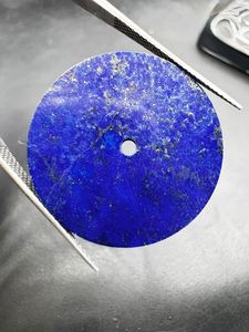 A K <b>Gems</b> Natural Blue Lapis Lazuli Watch Dial Model ETH-1006:31.50 mm Round One Sided Polished Watch <b>Face</b> - Product Image 4