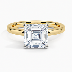 Anillo de Diamante Moissanite con Corte Asscher Chapado en Oro Amarillo de 14K, 2ct, Color D, Claridad VVS1, Anillo Solitario, Precio Bajo en Oferta - Product Image 1