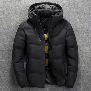 Chaqueta de invierno con capucha acolchada negra para mujer, abrigo cálido con cremallera y resistente al viento - Product Image 3