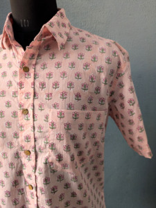 Camisa Casual de Manga Corta con Estampado Floral Rosa para Hombre, Cuello Clásico, 100% Algodón, Transpirable, de Secado Rápido, Ecológica, Estilo Verano ODM - Product Image 6