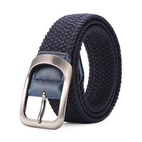 Venta al por mayor personalizado tejido Web cinturón Unisex algodón tela Golf cinturón ajustable mujeres hombres estiramiento elástico trenzado cinturón