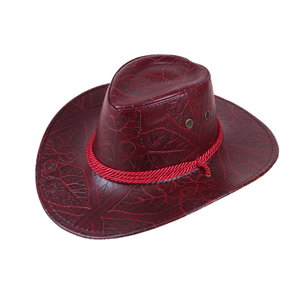 Chapeau de cowboy américain de qualité pour homme en fausse fourrure, cuir et daim, à large bord, style Panama, Sombreros du Mexique, chapeau de cowgirl, casquette de plage - Product Image 4