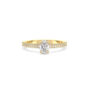 Bague de fiançailles solitaire REYES avec diamant de laboratoire HPHT CVD de 1,41 carat, taille ovale, en or massif 14 carats plaqué rhodium. - Product Image 2