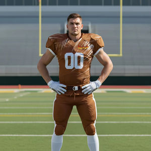 Uniforme de football américain sur mesure de haute qualité, taille plus, sublimation intégrale, 100% polyester, numéro et nom du joueur imprimés sur mesure - Product Image 1